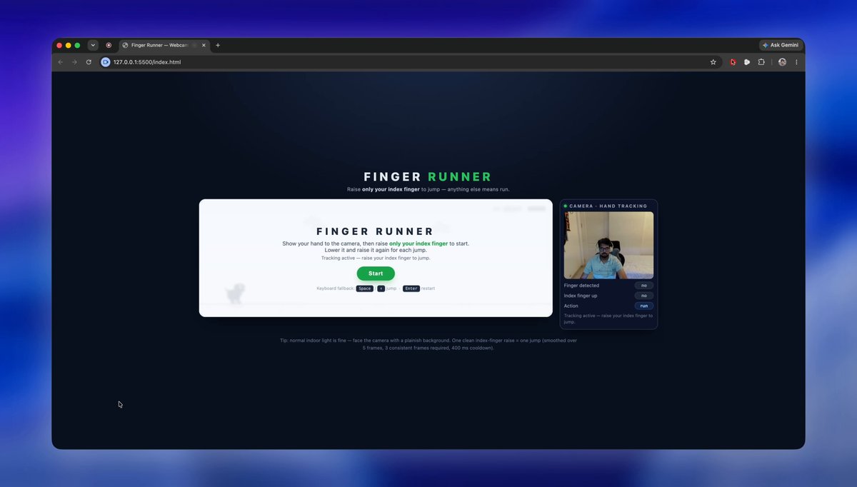 Finger-Tracking Dino Runner