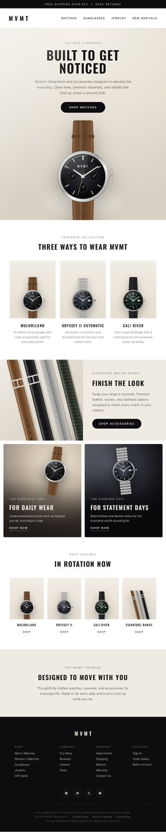 MVMT Ecommerce Email Mockup